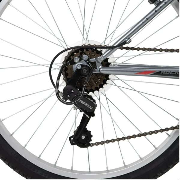 Bicicleta de Montaña Rock Creek, Huffy  Ruedas de 24", Mayores de 13 Años, 18 Velocidades, Gris - Imagen 11